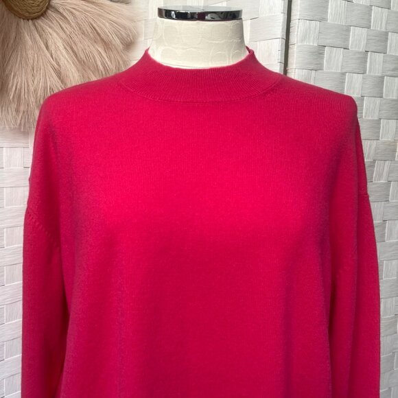 LAST BRAND 100% Cashmere Pullover Mock Neck Pink Sweater Size XL - Picture 2 of 4